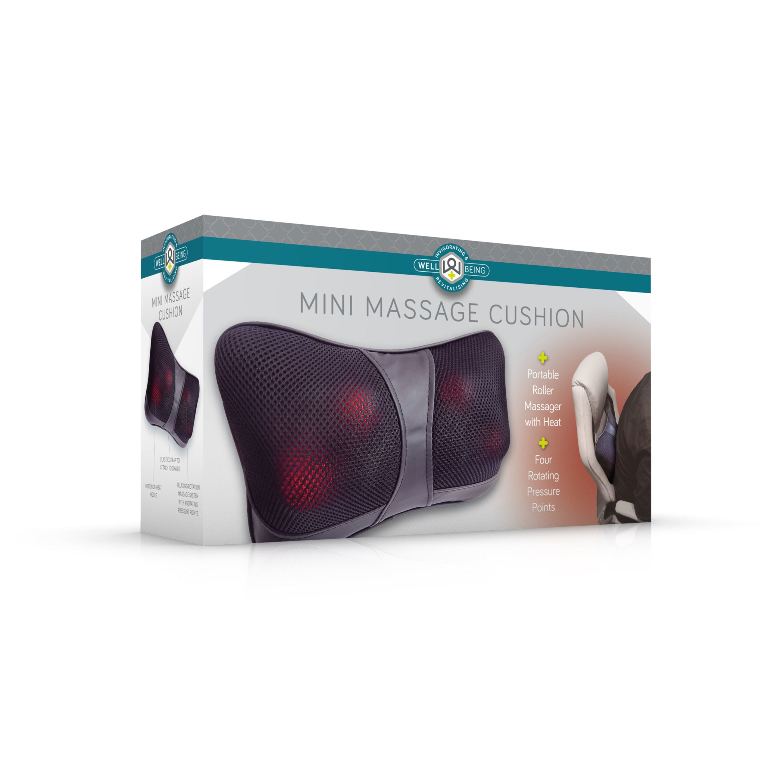 Mini Massage Cushion with Heat – Portable Deep Kneading Back & Neck Massager