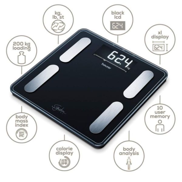 Beurer 73574 BF 400 SignatureLine Black Diagnostic Bathroom Scale