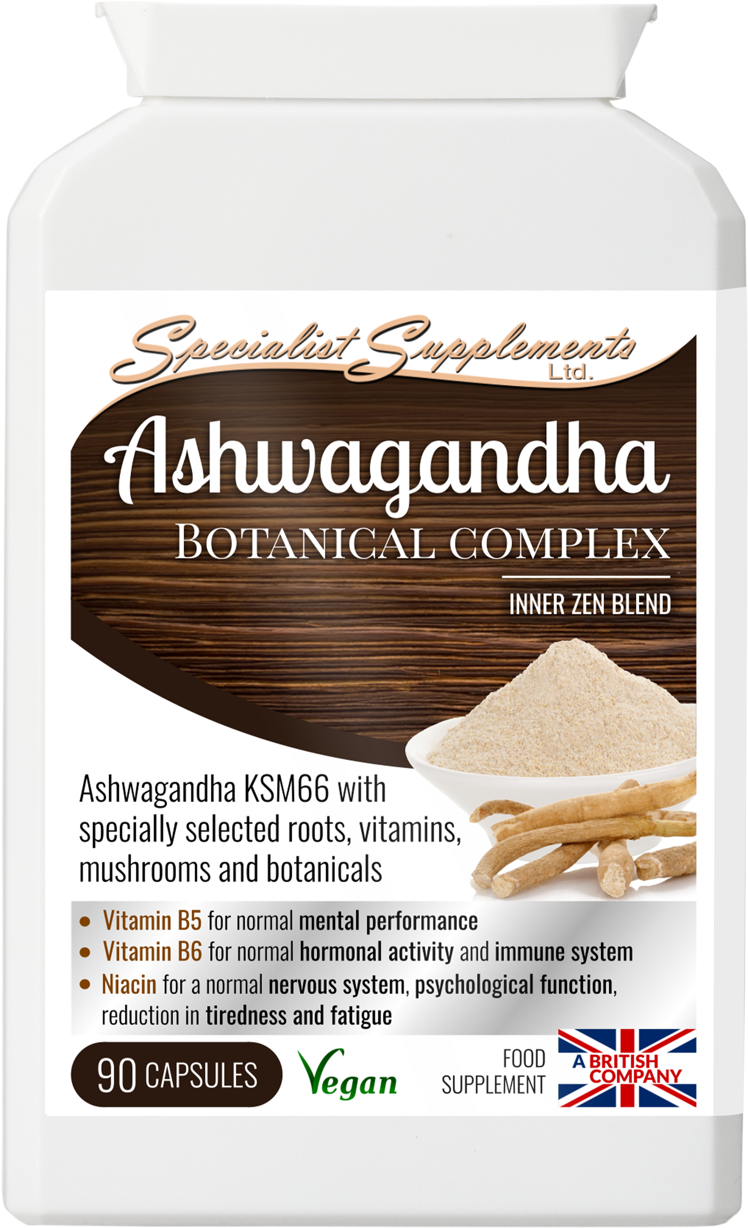 Ashwagandha KSM66, root, botanical, mushroom and vitamin complex:
