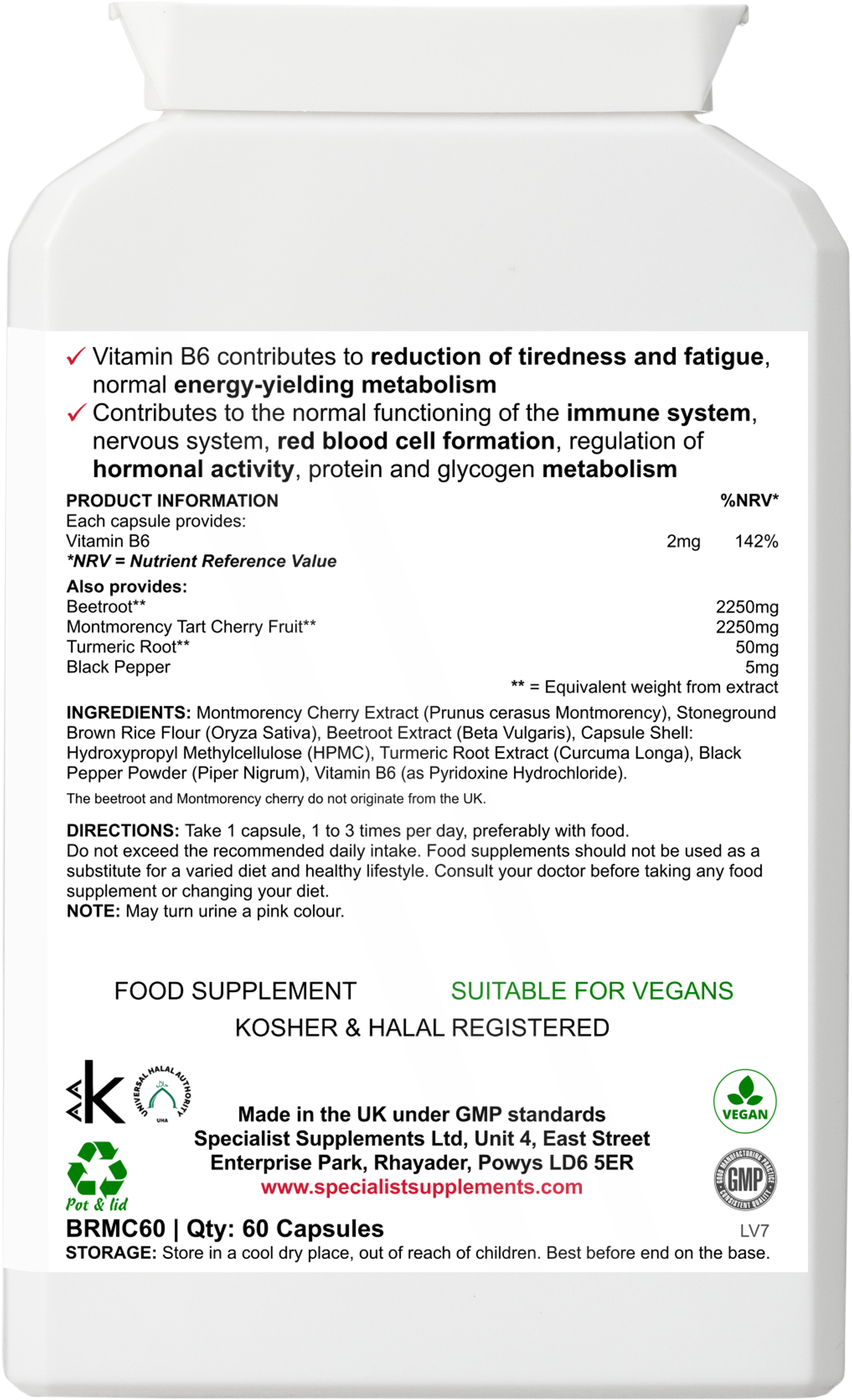 Beetroot and cherry PLUS nutritive allies – energy and immunity support: