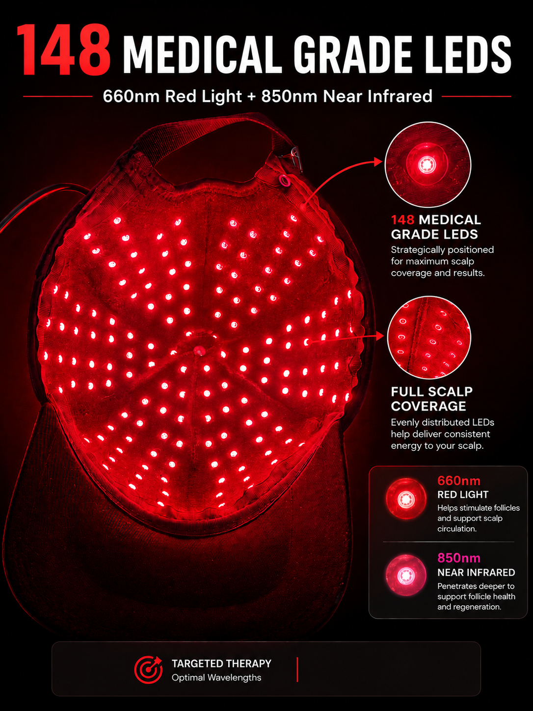 Lumawell LUMA-148 Red Light Therapy Cap