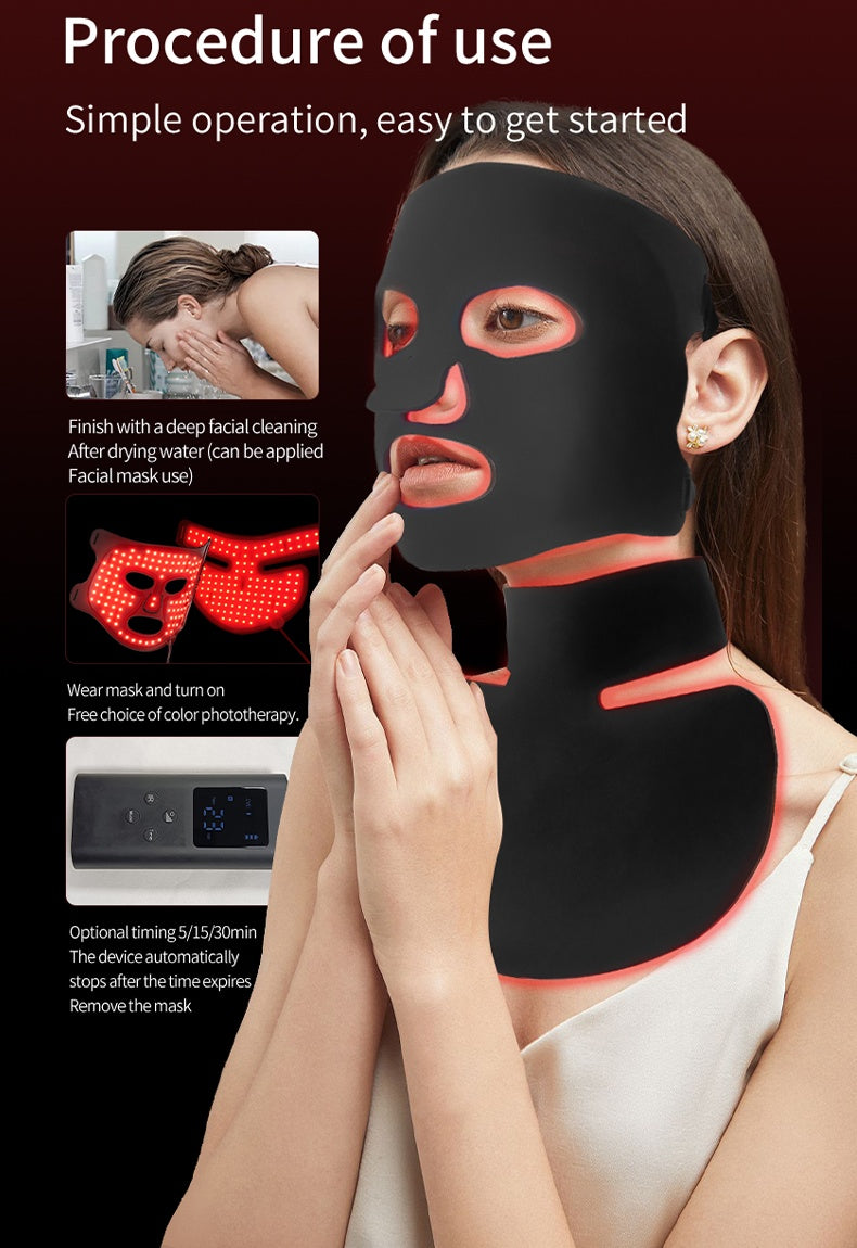 LUMA008 Red Light Therapy Face Mask – LED Anti-Aging Skin Rejuvenation Mask (630nm Red Light, 120 LEDs)