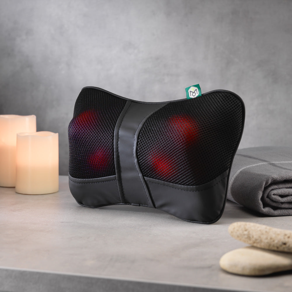 Mini Massage Cushion with Heat – Portable Deep Kneading Back &amp; Neck Massager