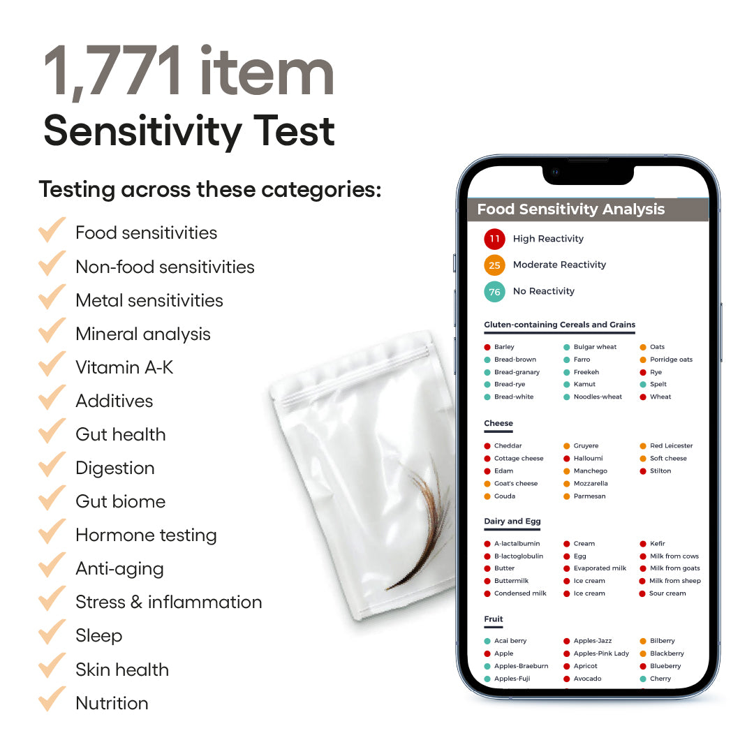1771 Sensitivity Supertest by Health At Home | Comprehensive Hair Analysis